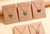 Shining Diva Fashion 5-6 Pcs Latest Stylish Butterfly Jewellery Necklace Set for Women Pendant Necklace Gifts for Girls