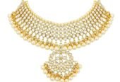 Gold Plated Wedding Jewellery Pearl Choker Necklace Set for Women