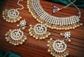 Gold Plated Wedding Jewellery Pearl Choker Necklace Set for Women